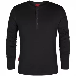 Engel Workwear Engel Grandad Langärmliges T-Shirt, Anthrazitgrau, Herren