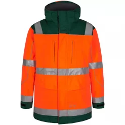 Engel Workwear Engel Parka Jacke, Hi-Vis Orange/Grün, Herren