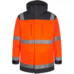 Engel Workwear Engel Parka Jacke, Hi-vis Orange/Grau, Herren