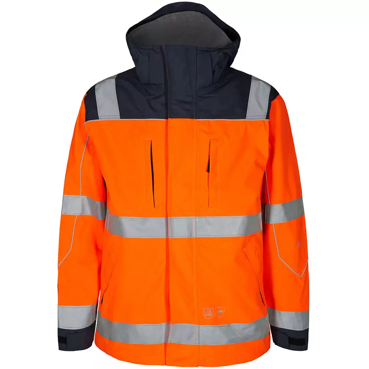 Engel Workwear Engel Safety Shell Jacke, Hi-vis Orange/Marine, Herren