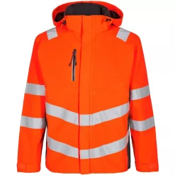 Engel Workwear Engel Safety Shelljacke, Hi-vis Orange/Grau, Herren