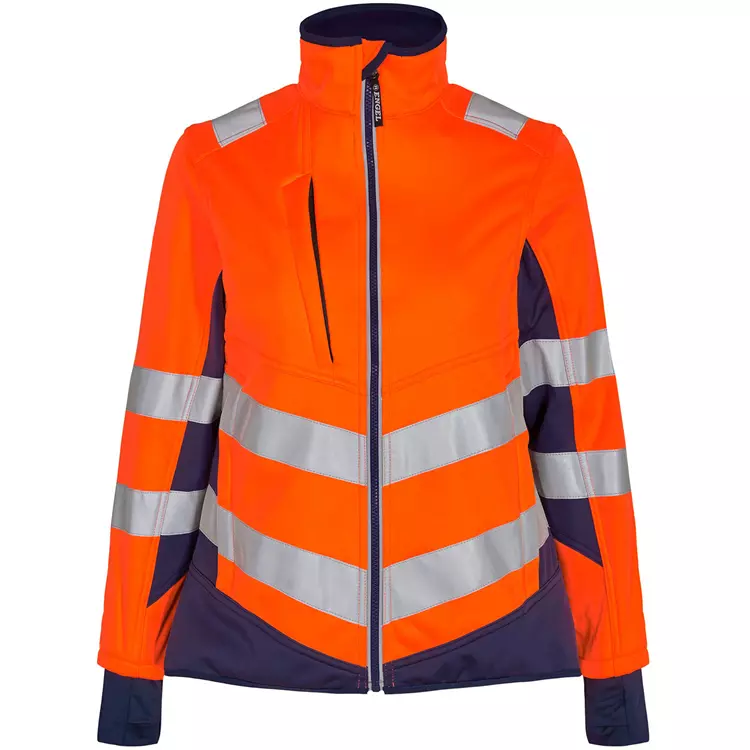 Engel Workwear Engel Safety Damen Softshelljacke, Hi-vis Gelb/Grün, Orange/blue Ink – Bild 10