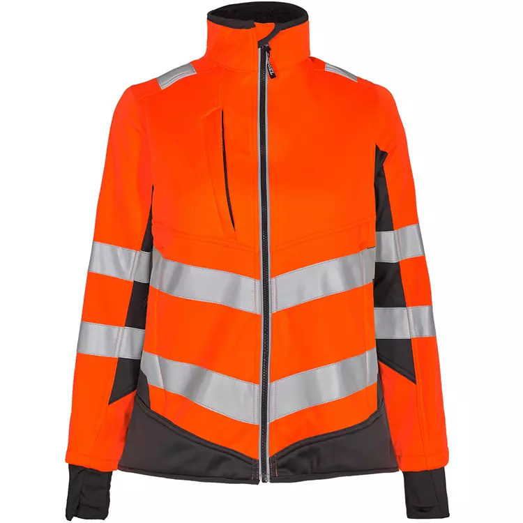 Engel Workwear Engel Safety Damen Softshelljacke, Hi-vis Gelb/Grün, Orange/blue Ink – Bild 9