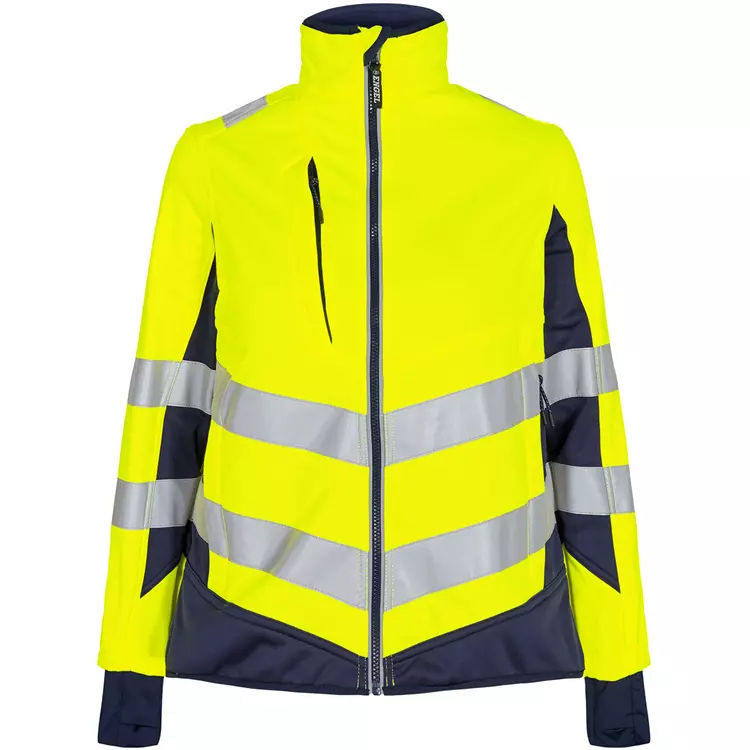 Engel Workwear Engel Safety Damen Softshelljacke, Hi-vis Gelb/Grün, Orange/blue Ink – Bild 7