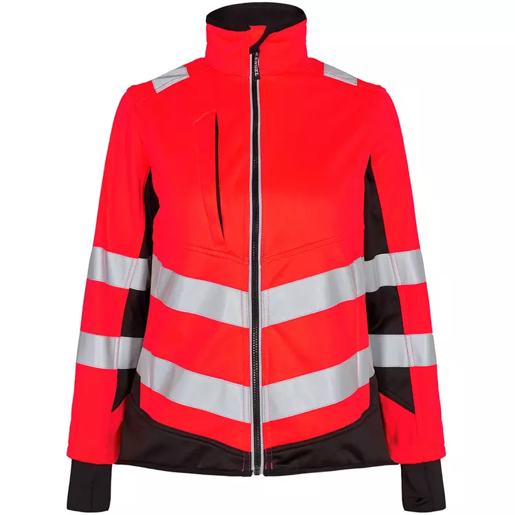 Engel Workwear Engel Safety Damen Softshelljacke, Hi-vis Gelb/Grün, Orange/blue Ink – Bild 6