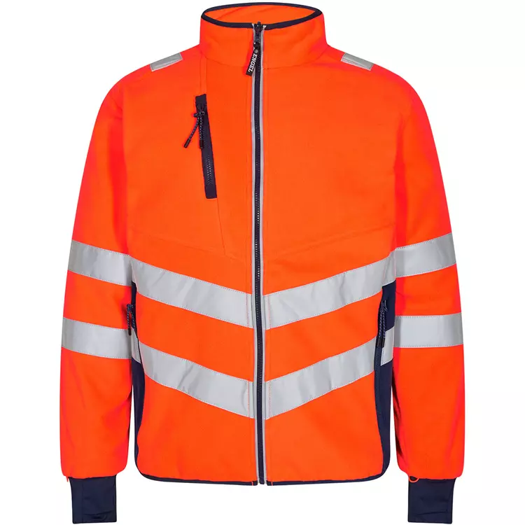 Engel Workwear Engel Safety Fleecejacke, Orange/Blue Ink, Herren – Bild 2