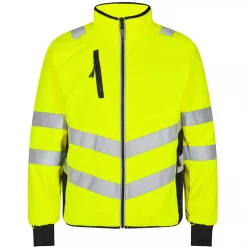 Engel Workwear Engel Safety Fleecejacke, Hi-vis Gelb/Schwarz, Herren
