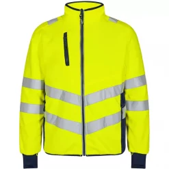 Engel Workwear Engel Safety Fleecejacke, Gelb/Blue Ink, Herren