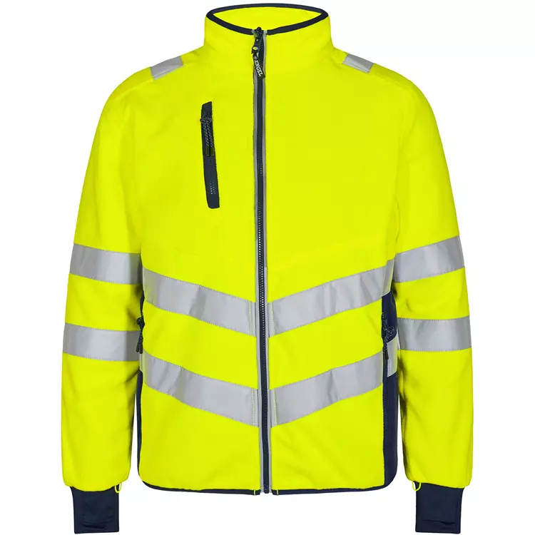 Engel Workwear Engel Safety Fleecejacke, Gelb/Blue Ink, Herren – Bild 2