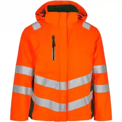 Engel Workwear Engel Safety Damen Winterjacke, Hi-Vis Orange/Grün