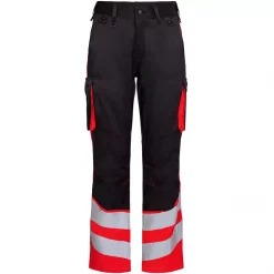 Engel Workwear Engel Safety Light Arbeitshose, Schwarz/Hi-Vis Rot, Herren