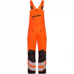 Engel Workwear Engel Safety Latzhose, Hi-vis Orange/Grau, Herren