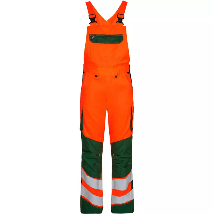 Engel Workwear Engel Safety Light Latzhose, Hi-vis Gelb/Grün, Herren, Orange/blue Ink – Bild 8
