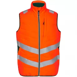 Engel Workwear Engel Safety Steppweste, Hi-Vis Orange/Grün, Herren