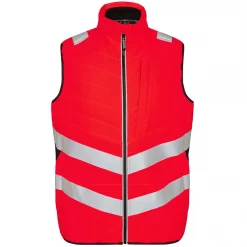 Engel Workwear Engel Safety Steppweste, Hi-vis Rot/Schwarz, Herren