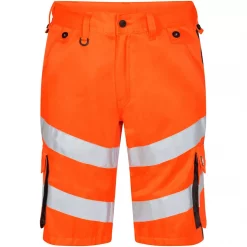 Engel Workwear Engel Safety Light Arbeitsshorts, Hi-vis Orange/Grau, Herren