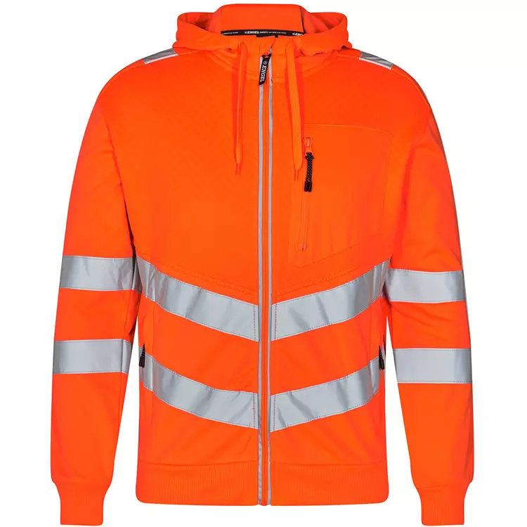 Engel Workwear Engel Safety Hoodie, Hi-vis Orange/Grau, Herren – Bild 5