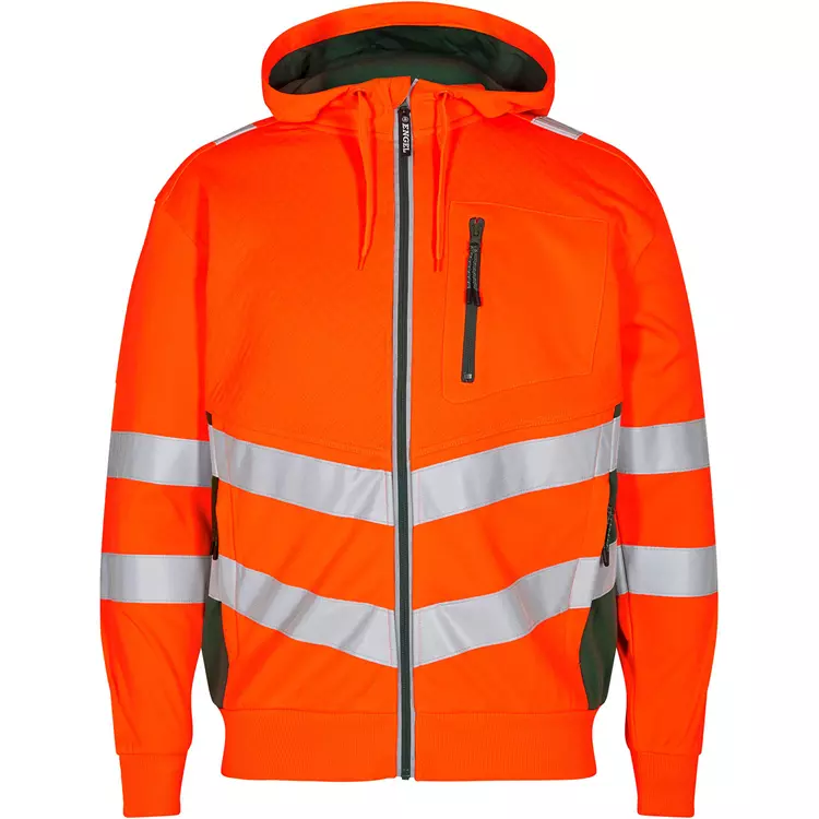 Engel Workwear Engel Safety Hoodie, Hi-vis Orange/Grau, Herren – Bild 11