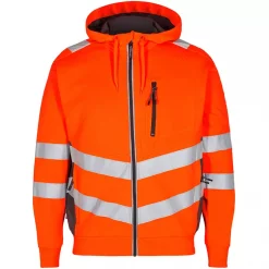 Engel Workwear Engel Safety Hoodie, Hi-vis Orange/Grau, Herren