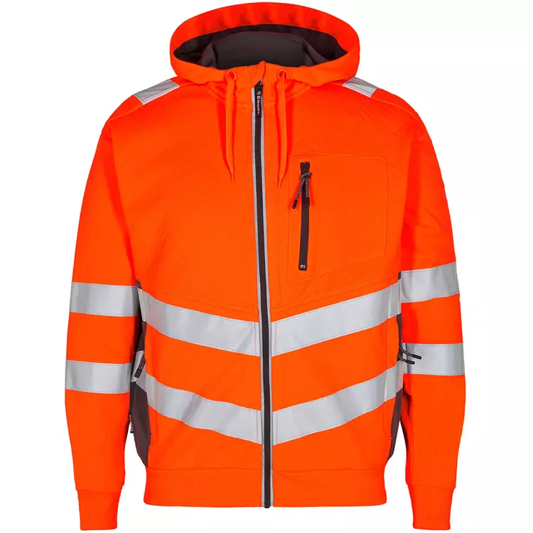 Engel Workwear Engel Safety Hoodie, Hi-vis Orange/Grau, Herren – Bild 6
