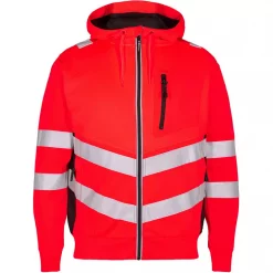 Engel Workwear Engel Safety Hoodie, Hi-vis Rot/Schwarz, Herren