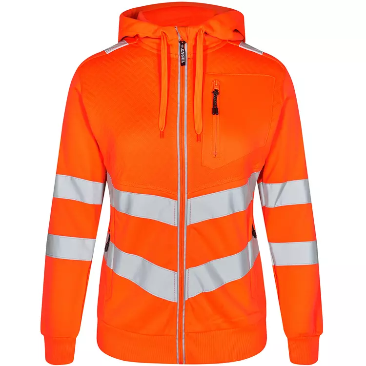 Engel Workwear Engel Safety Damen Kapuzensweatshirt, Gelb/Blue Ink – Bild 5