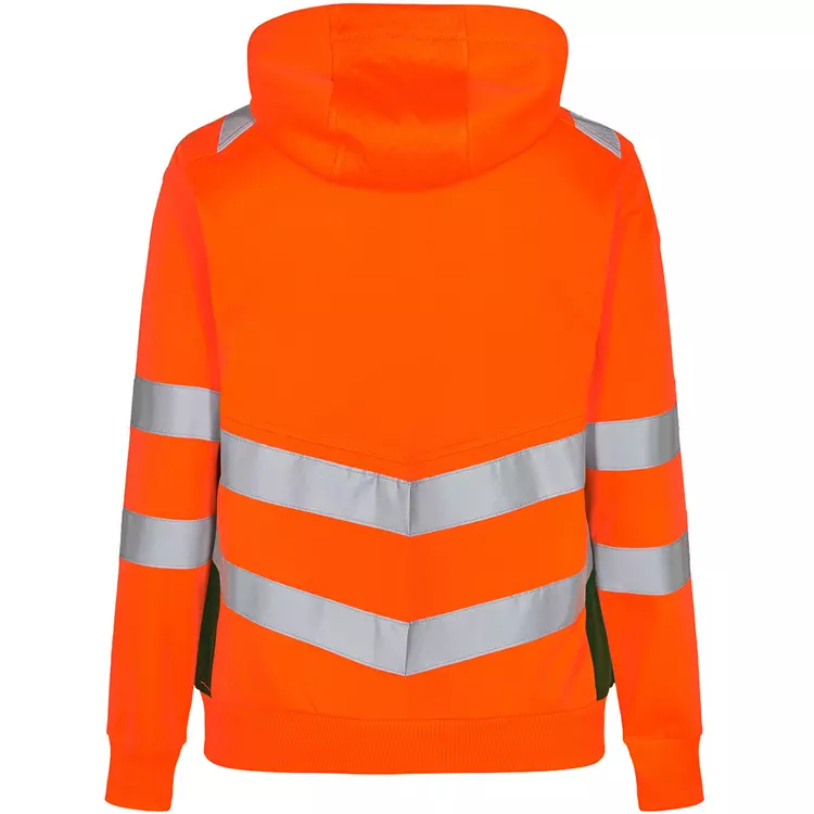 Engel Workwear Engel Safety Damen Kapuzensweatshirt, Hi-Vis Orange/Grün – Bild 3