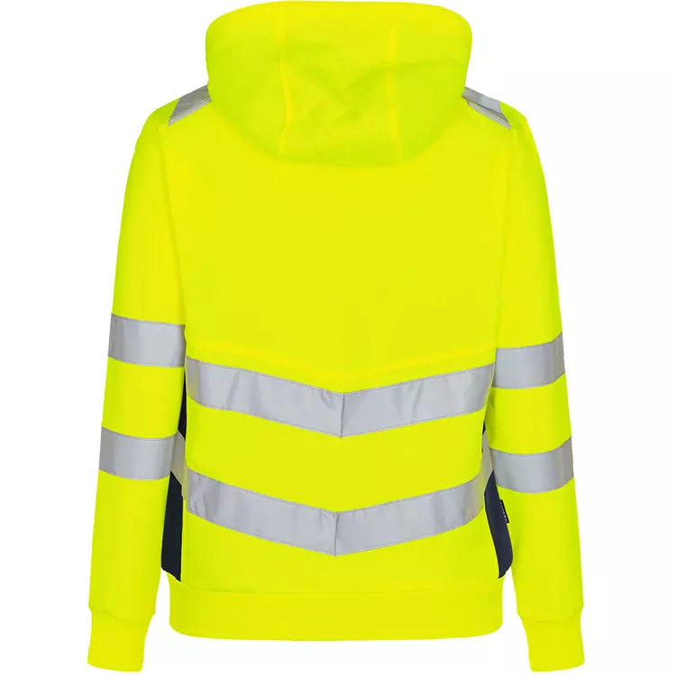 Engel Workwear Engel Safety Damen Kapuzensweatshirt, Gelb/Blue Ink – Bild 3