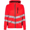 Engel Workwear Engel Safety Damen Kapuzensweatshirt, Hi-vis Rot/Schwarz