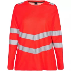 Engel Workwear Engel Safety Langärmliges Damen T-Shirt, Hi-Vis Rot