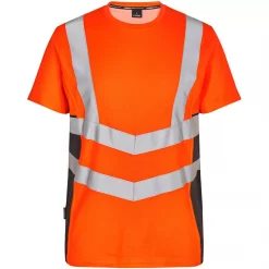 Engel Workwear Engel Safety T-shirt, Hi-vis Orange/Grau, Herren
