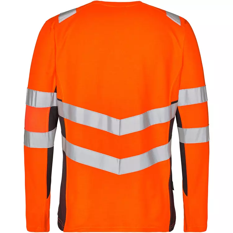 Engel Workwear Engel Safety Langärmliges T-Shirt, Hi-vis Orange/Grau, Herren – Bild 3