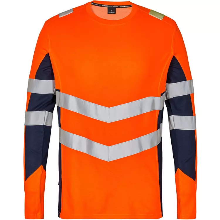 Engel Workwear Engel Safety Langärmliges T-Shirt, Hi-vis Orange/Grau, Herren – Bild 11