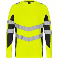Engel Workwear Engel Safety Langärmliges T-Shirt, Hi-vis Gelb/Schwarz, Herren