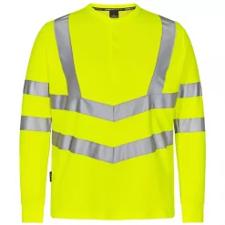 Engel Workwear Engel Safety Grandad Langärmliges T-Shirt, Hi-Vis Gelb, Herren