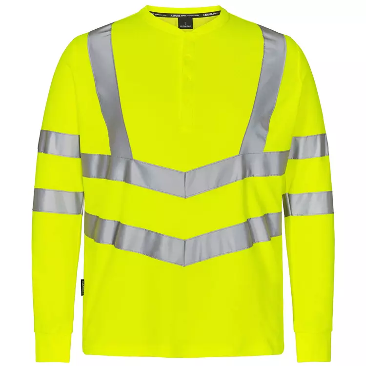 Engel Workwear Engel Safety Grandad Langärmliges T-Shirt, Hi-Vis Gelb, Herren