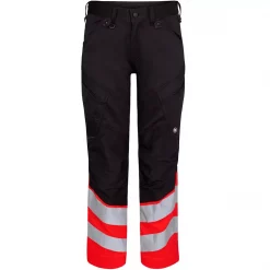 Engel Workwear Engel Safety Arbeitshose, Schwarz/Hi-Vis Rot, Herren