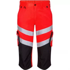Engel Workwear Engel Safety Light 3/4-Hose, Hi-vis Rot/Schwarz, Herren