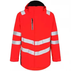 Engel Workwear Engel Safety Parka Shelljacke, Rot/Schwarz, Herren