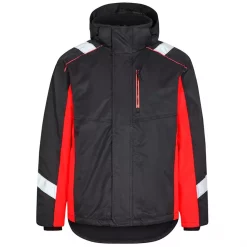 Engel Workwear Engel Cargo Winterjacke, Schwarz/Rot, Herren