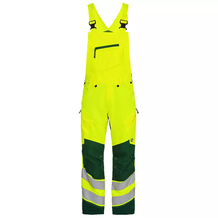 Engel Workwear Engel Safety Latzhose, Hi-vis Gelb/Grün, Herren, Orange/blue Ink – Bild 2