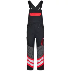 Engel Workwear Engel Cargo Latzhose, Schwarz/Rot, Herren