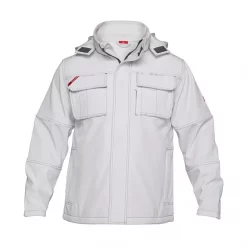 Engel Workwear Engel Combat Softshelljacke, Weiß, Herren, Schwarz