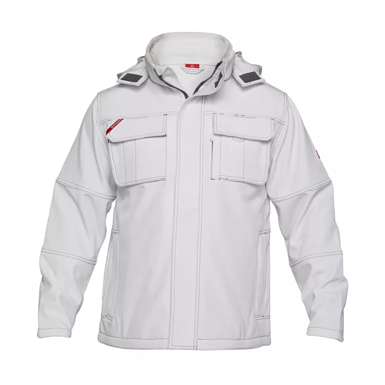 Engel Workwear Engel Combat Softshelljacke, Weiß, Herren, Schwarz