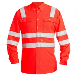 Engel Workwear Engel Arbeitshemd, Hi-Vis Rot, Herren