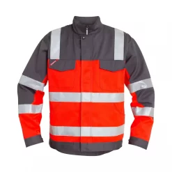 Engel Workwear Engel Arbeitsjacke, Hi-vis Rot/grau, Herren