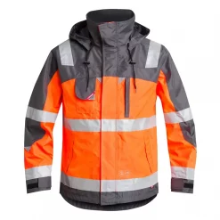Engel Workwear Engel Shelljacke, Hi-vis Orange/Grau, Herren