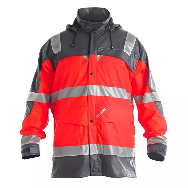 Engel Workwear Engel Regenjacke, Hi-vis Rot/grau, Herren