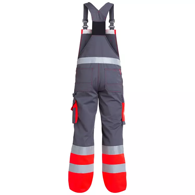 Engel Workwear Engel Arbeitslatzhose, Grau/Hi-Vis Rot, Herren – Bild 3
