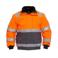 Engel Workwear Engel Pilotenjacke, Hi-vis Orange/Grau, Herren